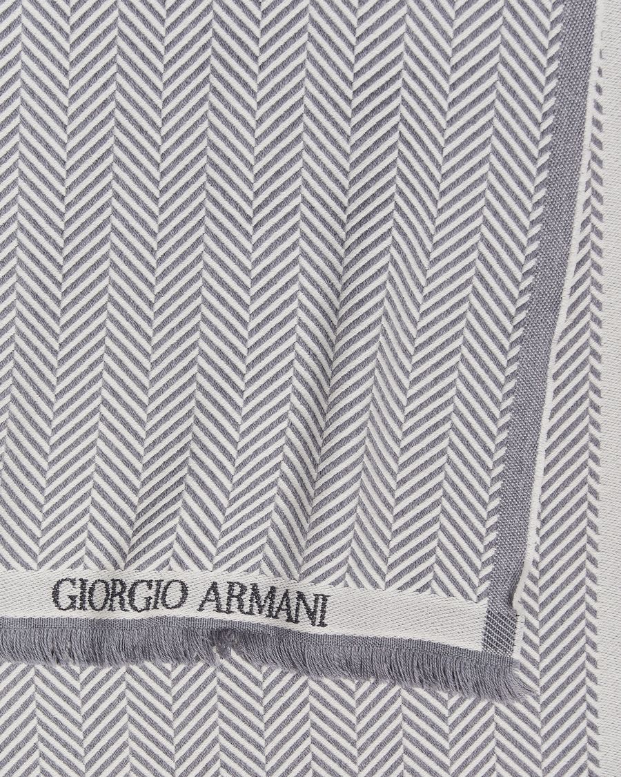 Heren | Giorgio Armani Wool Chevron Scarf Light Grey | Giorgio Armani | Wool Chevron Scarf Light Grey