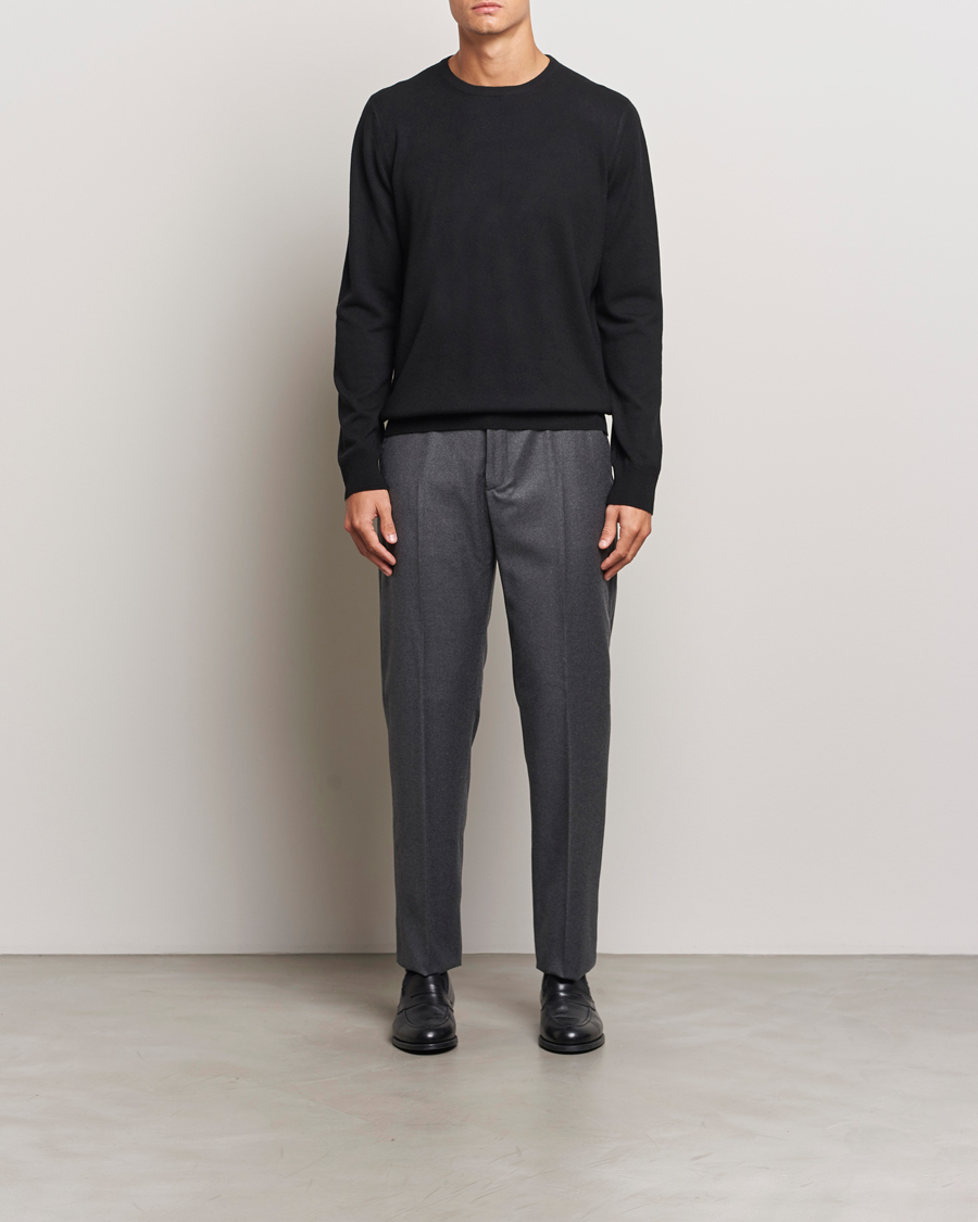 Heren | Broeken | Incotex | Regular Fit Flannel Trousers Grey