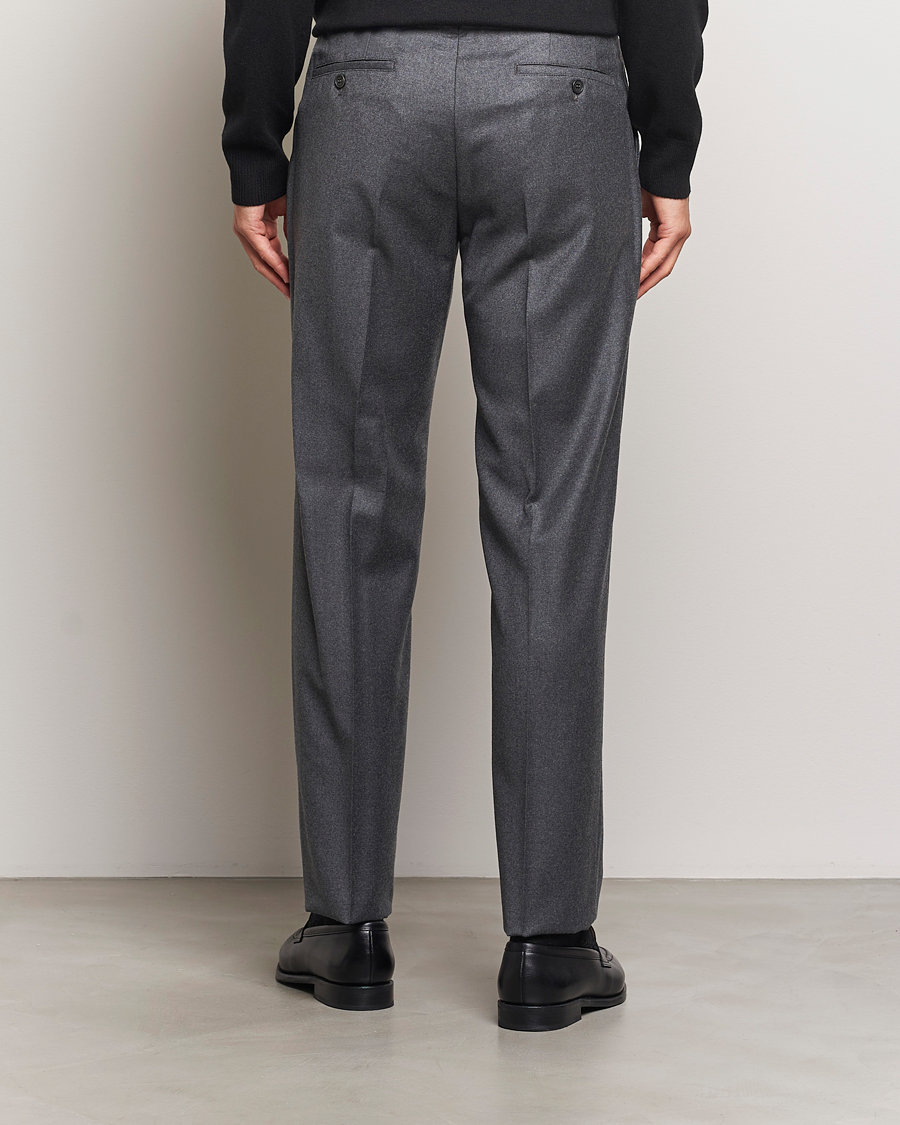 Heren | Broeken | Incotex | Regular Fit Flannel Trousers Grey