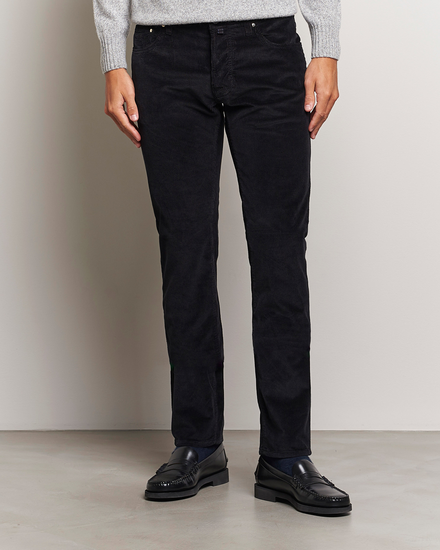 Heren | Broeken | Jacob Cohën | Bard 5-Pocket Medium Corduroy Trousers Black