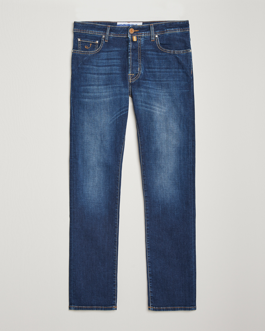 Heren | Jeans | Jacob Cohën | Bard Slim Fit Stretch Jeans Mid Blue