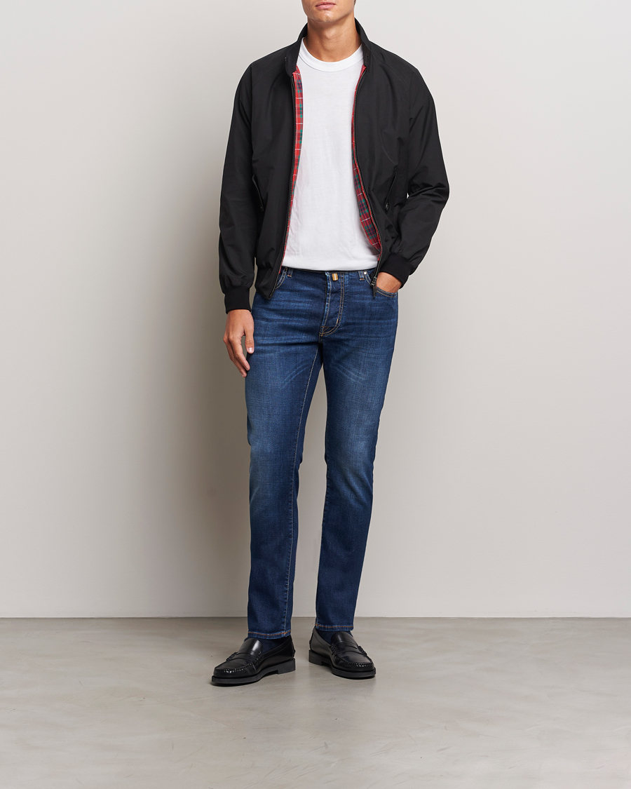 Heren | Jeans | Jacob Cohën | Bard Slim Fit Stretch Jeans Mid Blue