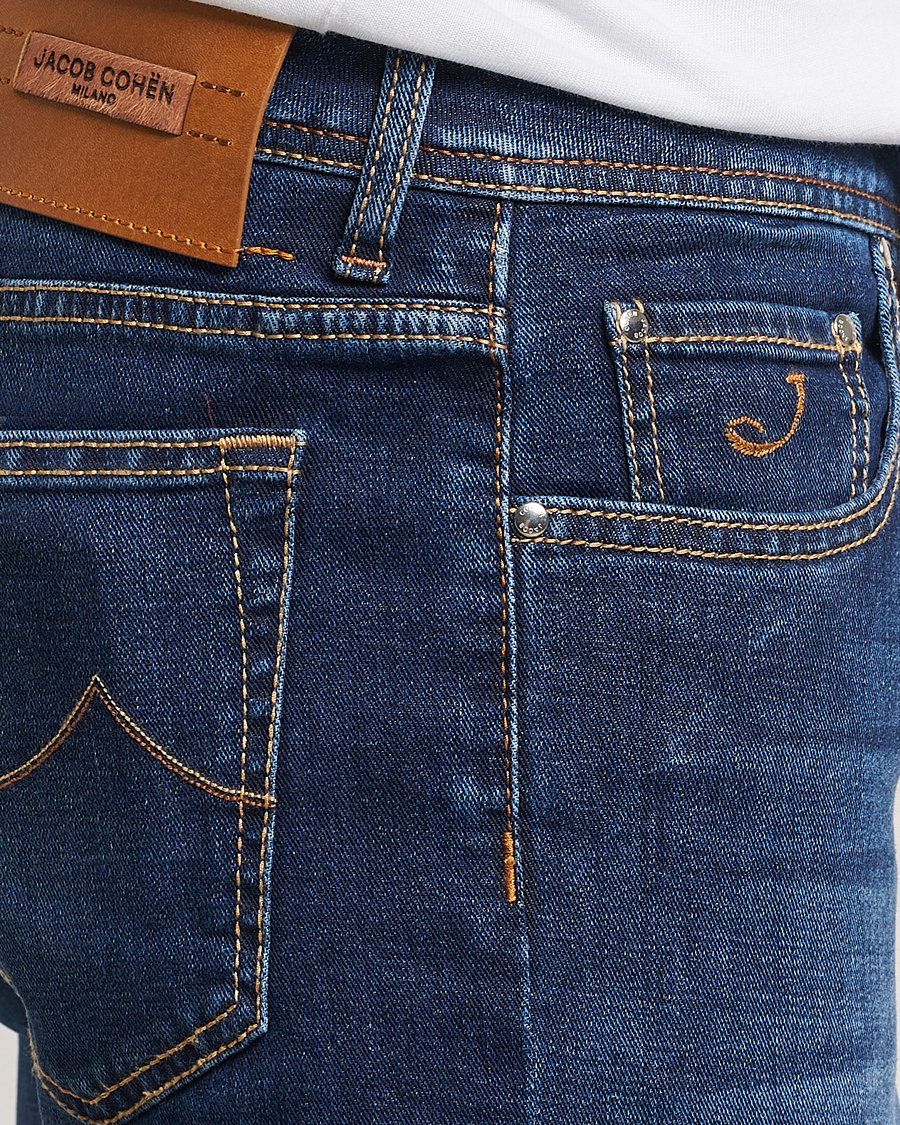 Heren | Jeans | Jacob Cohën | Bard Slim Fit Stretch Jeans Mid Blue