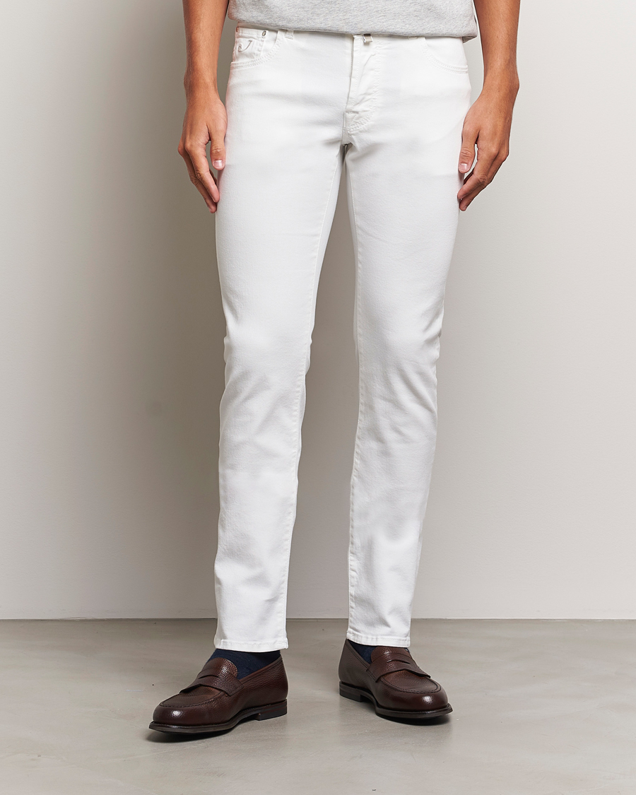 Heren | Jeans | Jacob Cohën | Nick Slim Fit Streatch Jeans White