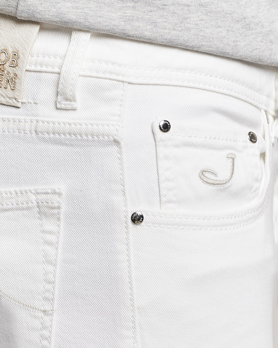 Heren | Jeans | Jacob Cohën | Nick Slim Fit Streatch Jeans White