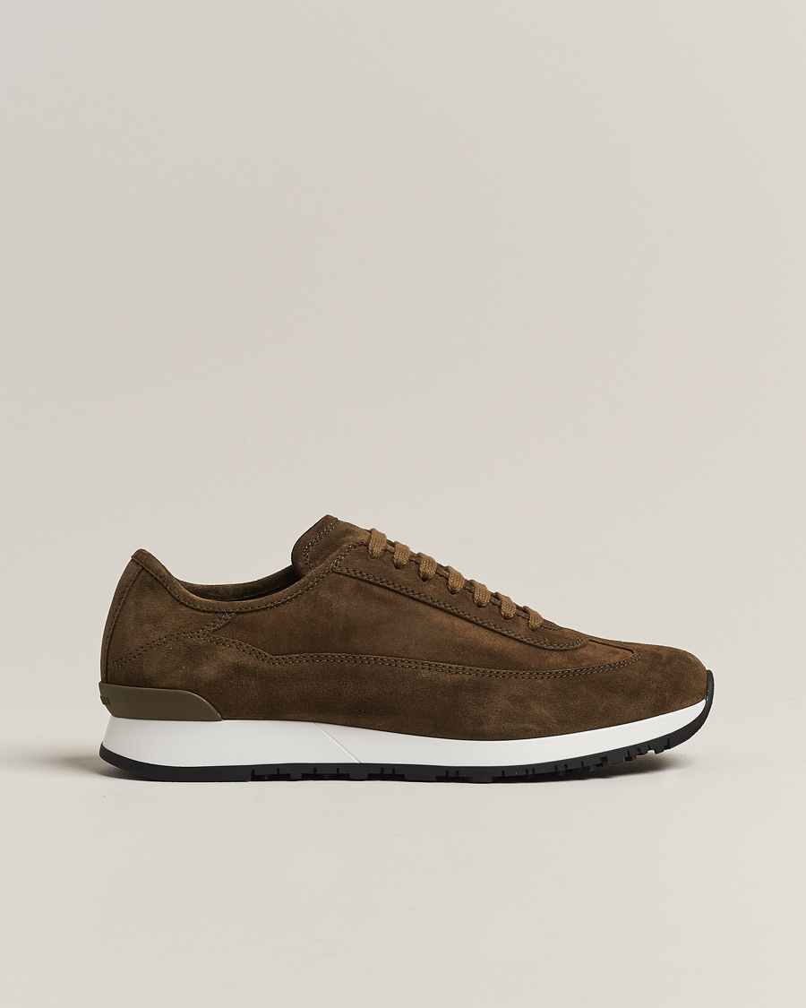 Heren | John Lobb Foundry Running Sneakers Olive Suede | John Lobb | Foundry Running Sneakers Olive Suede