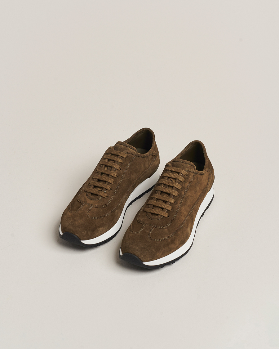 Heren | John Lobb Foundry Running Sneakers Olive Suede | John Lobb | Foundry Running Sneakers Olive Suede