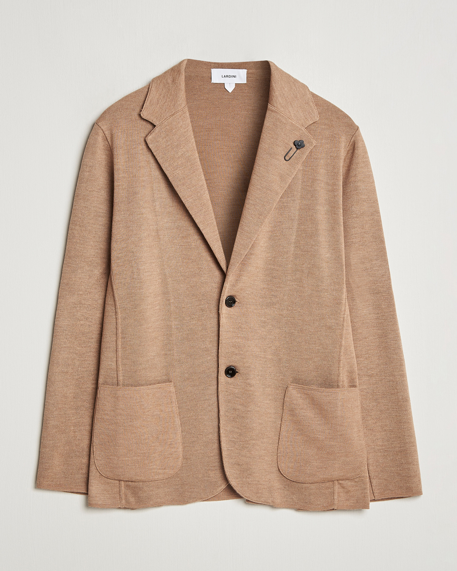 Heren | Blazers | Lardini | Knitted Wool Blazer Beige