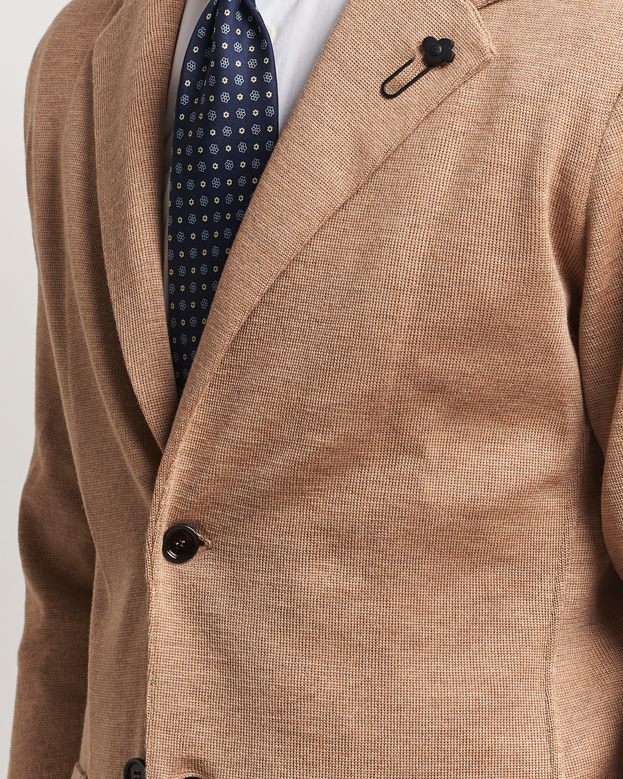 Heren | Blazers | Lardini | Knitted Wool Blazer Beige