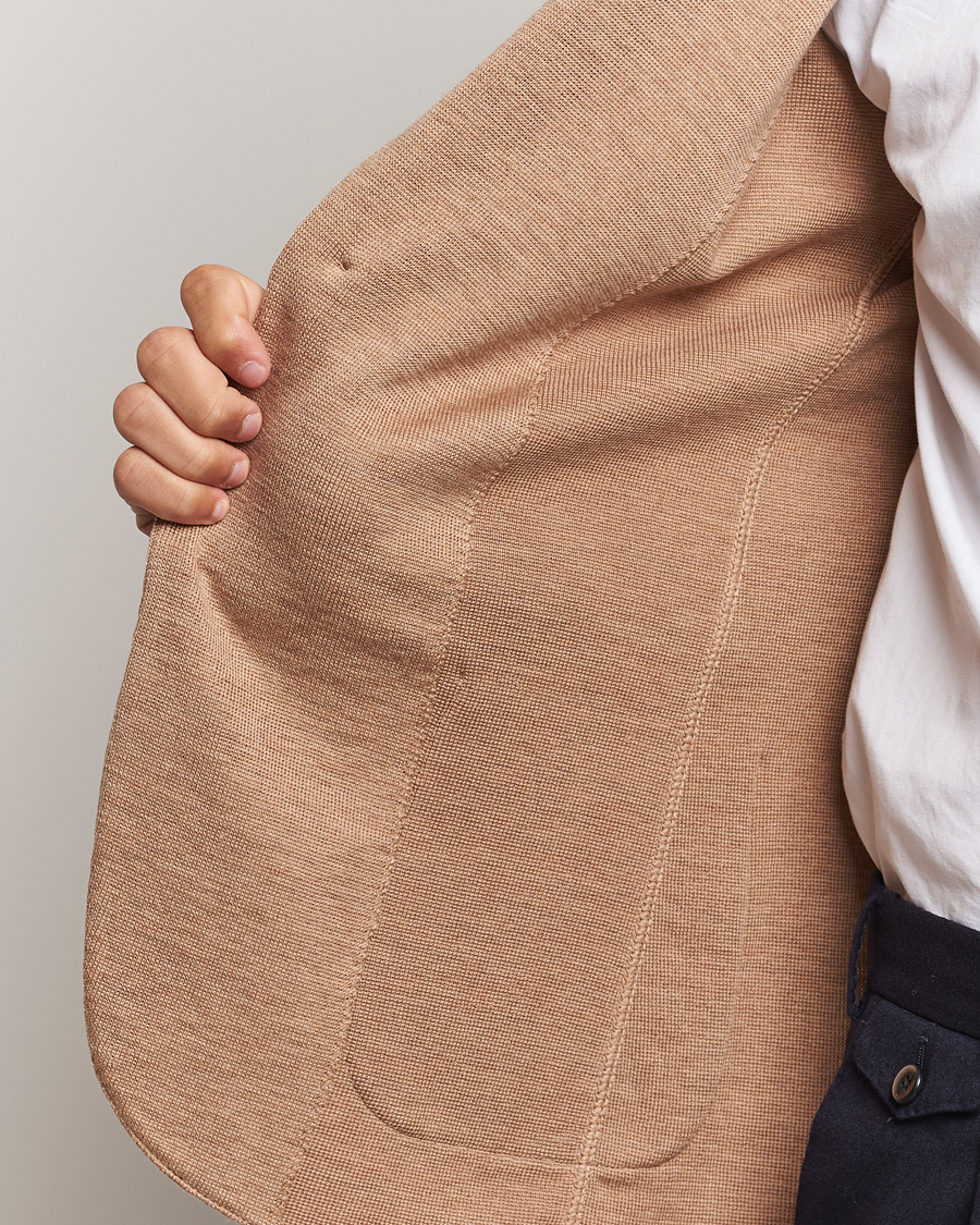 Heren | Blazers | Lardini | Knitted Wool Blazer Beige