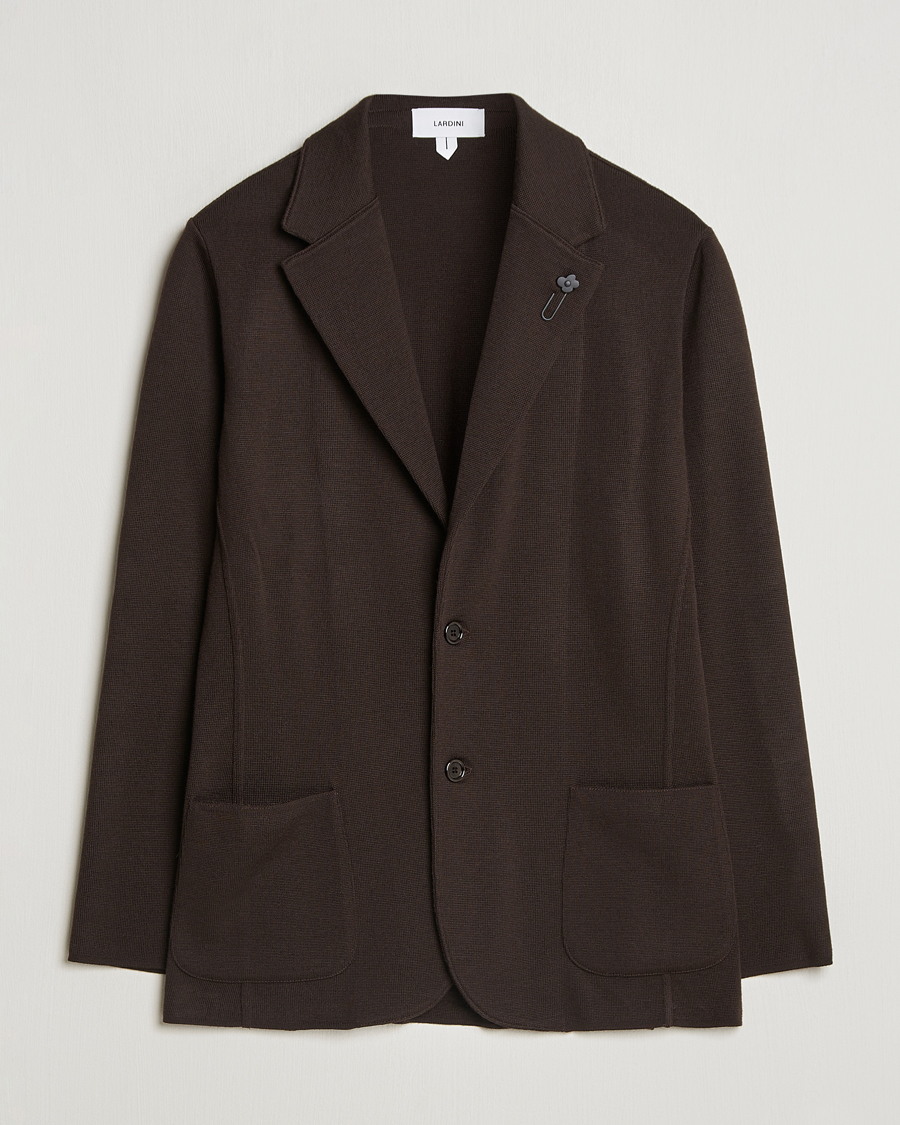 Heren | Blazers | Lardini | Knitted Wool Blazer Brown