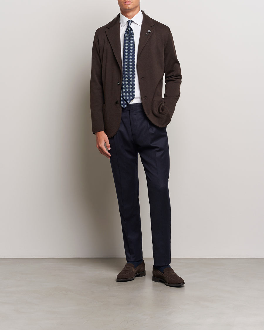 Heren | Blazers | Lardini | Knitted Wool Blazer Brown