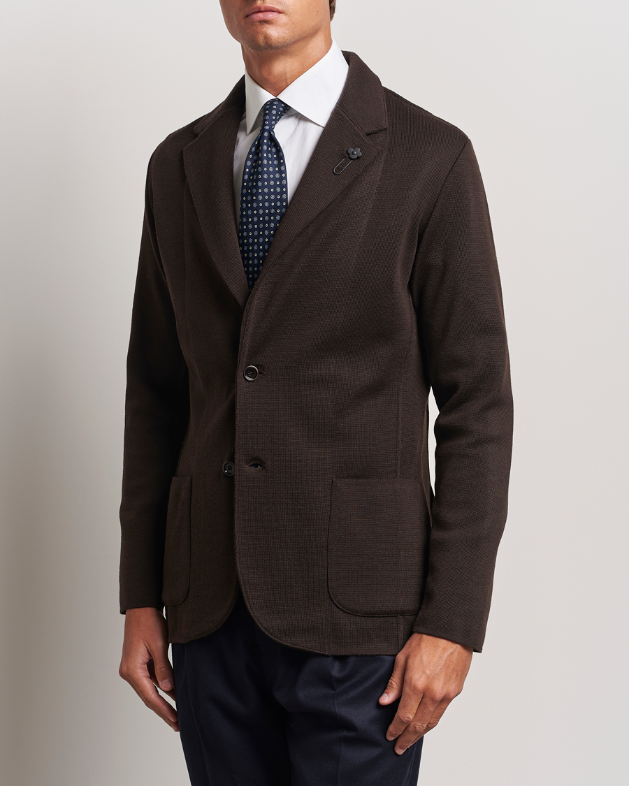 Heren | Blazers | Lardini | Knitted Wool Blazer Brown