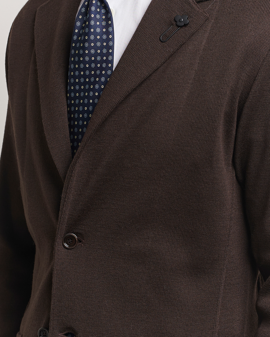 Heren | Blazers | Lardini | Knitted Wool Blazer Brown