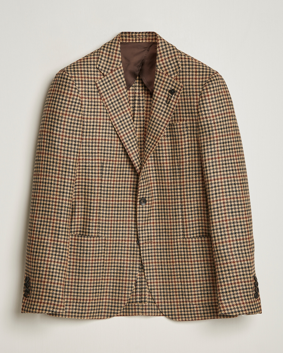 Heren | Blazers | Lardini | Checked Wool/Cashmere Blazer Beige/Brown