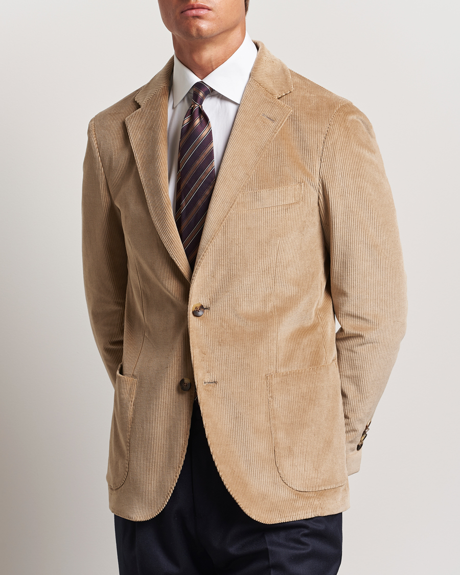 Heren | Blazers | Lardini | Corduroy Blazer Beige
