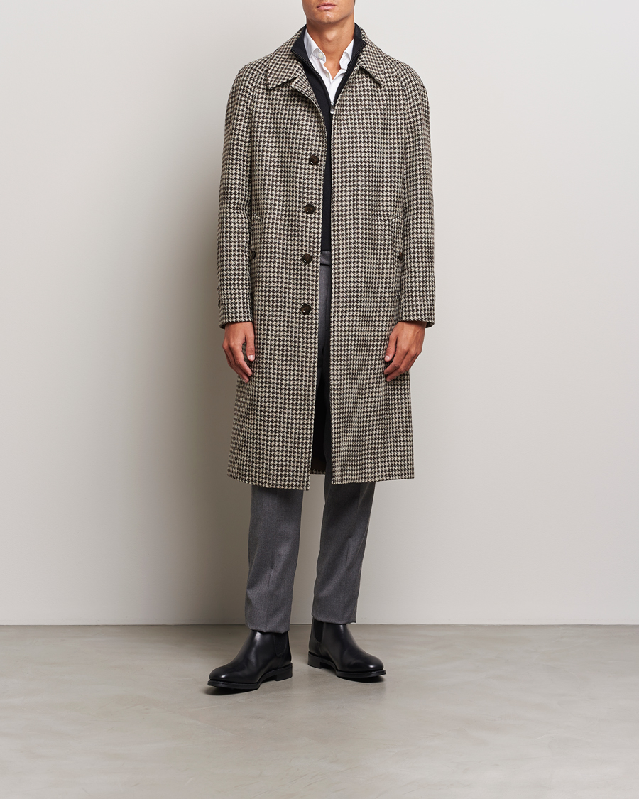 Heren | Jassen | Lardini | Houndstooth Wool/Cashmere Coat Brown