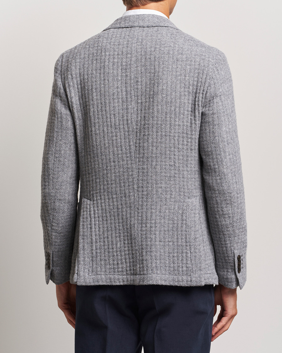 Heren | Blazers | L.B.M. 1911 | Knitted Punto Wool Structure Blazer Grey