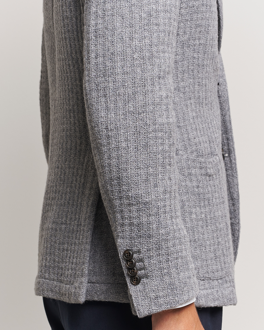 Heren | Blazers | L.B.M. 1911 | Knitted Punto Wool Structure Blazer Grey
