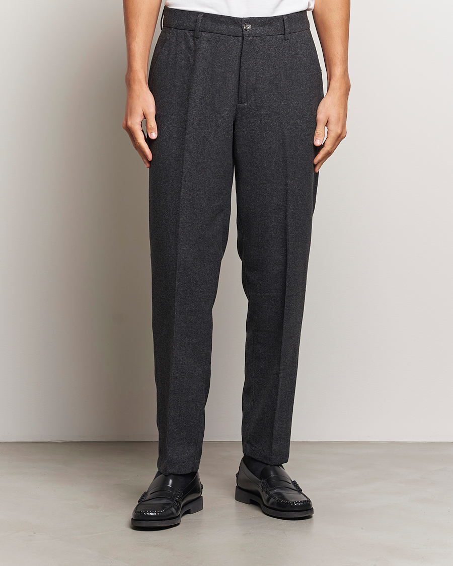 Heren | Broeken | LES DEUX | Como Reg Wool Pants Charcoal Melange