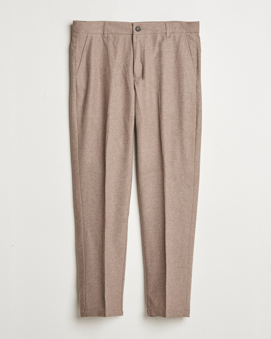 Heren | Broeken | LES DEUX | Como Reg Wool Pants Desert Taupe Melange