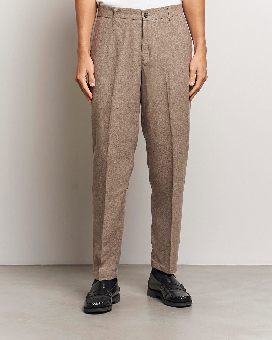 Heren | Broeken | LES DEUX | Como Reg Wool Pants Desert Taupe Melange