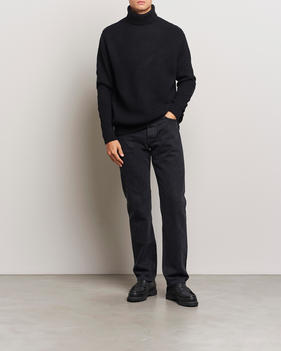 Heren | Truien | LES DEUX | Eddie Wool Rib Rollneck Black