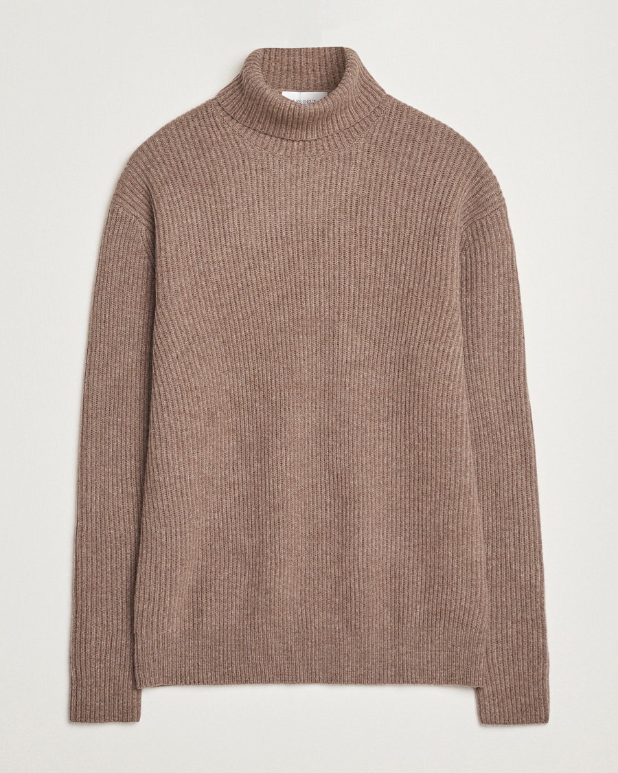 Heren | Truien | LES DEUX | Eddie Wool Rib Rollneck Mountain Grey Melange