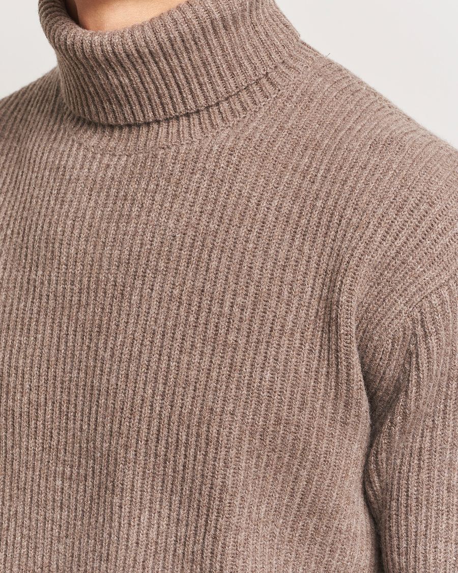 Heren | Truien | LES DEUX | Eddie Wool Rib Rollneck Mountain Grey Melange