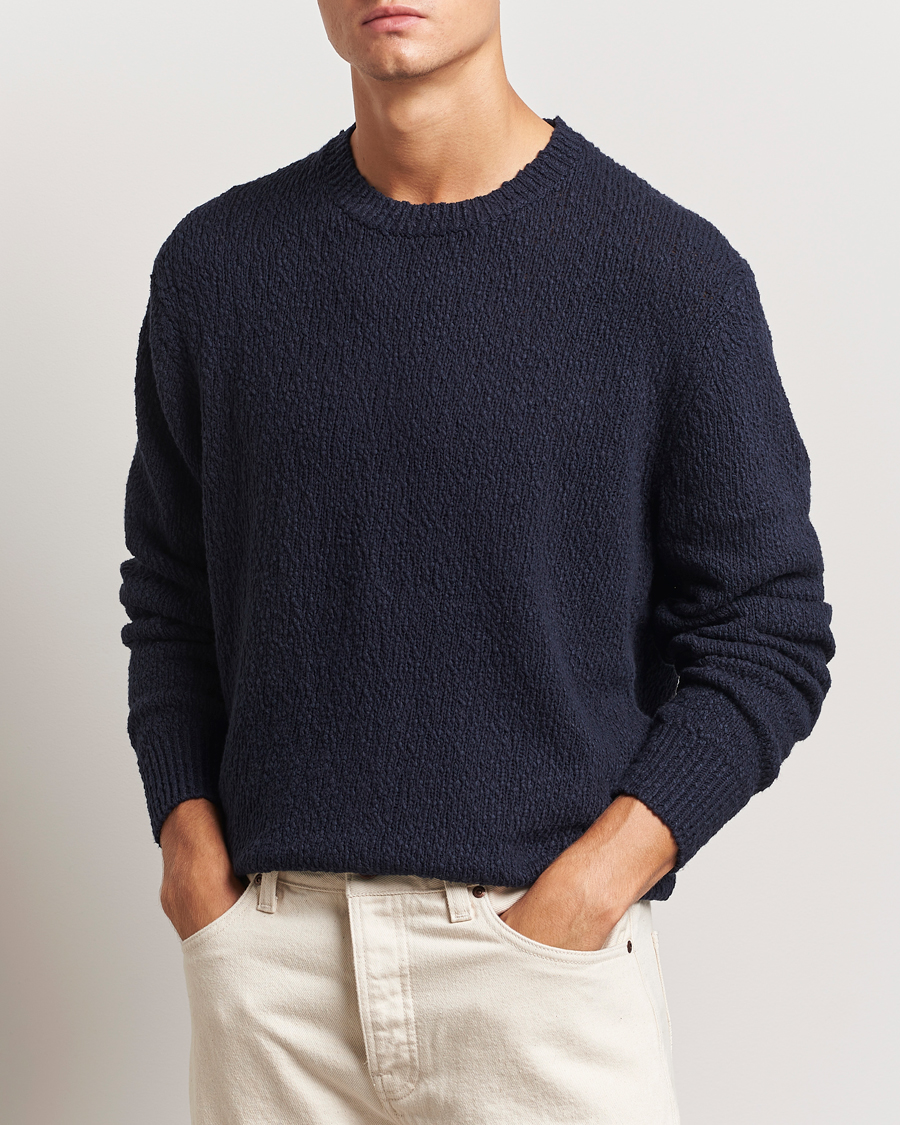 Heren | Truien | LES DEUX | Errol Cotton Roundneck Dark Navy