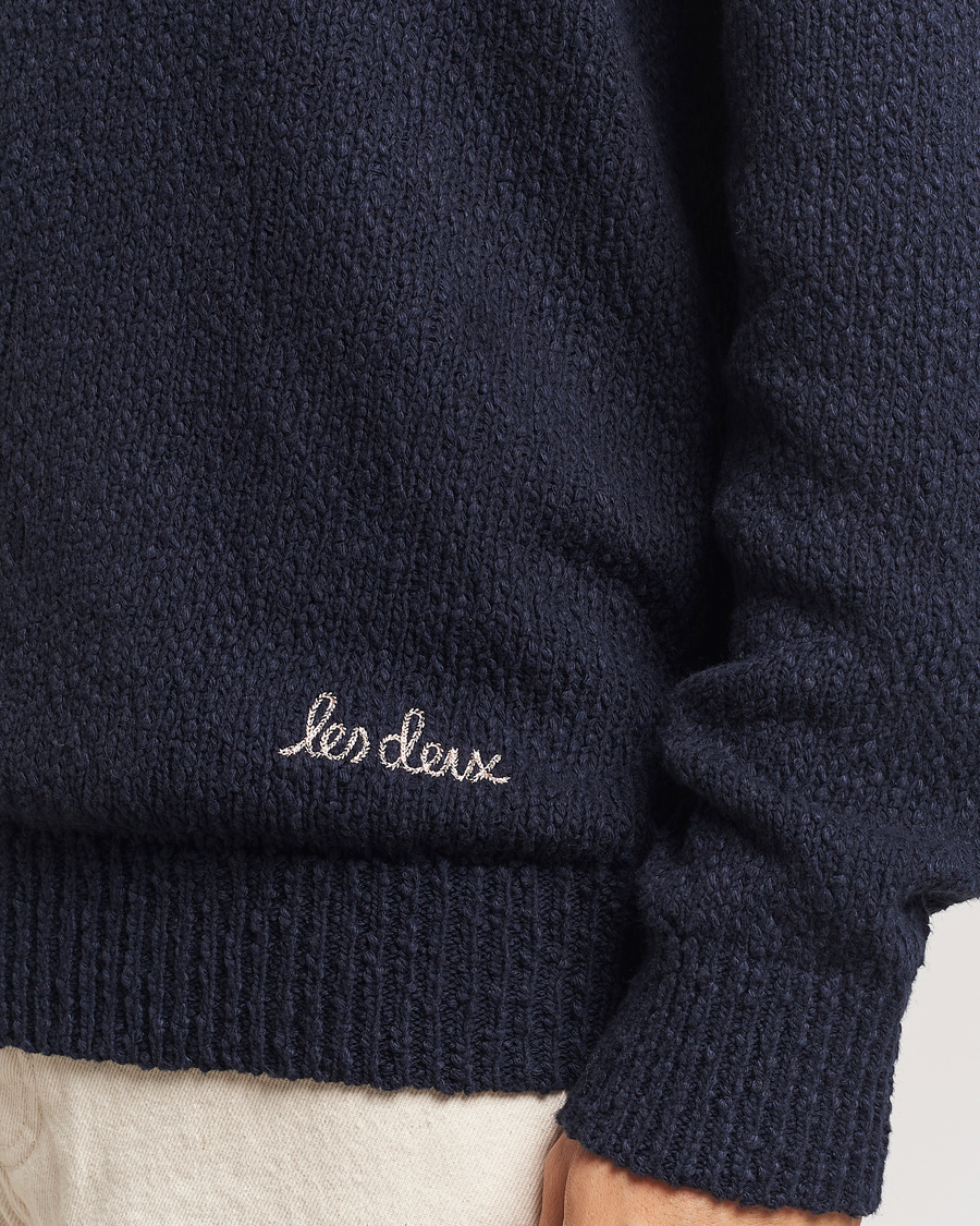 Heren | Truien | LES DEUX | Errol Cotton Roundneck Dark Navy