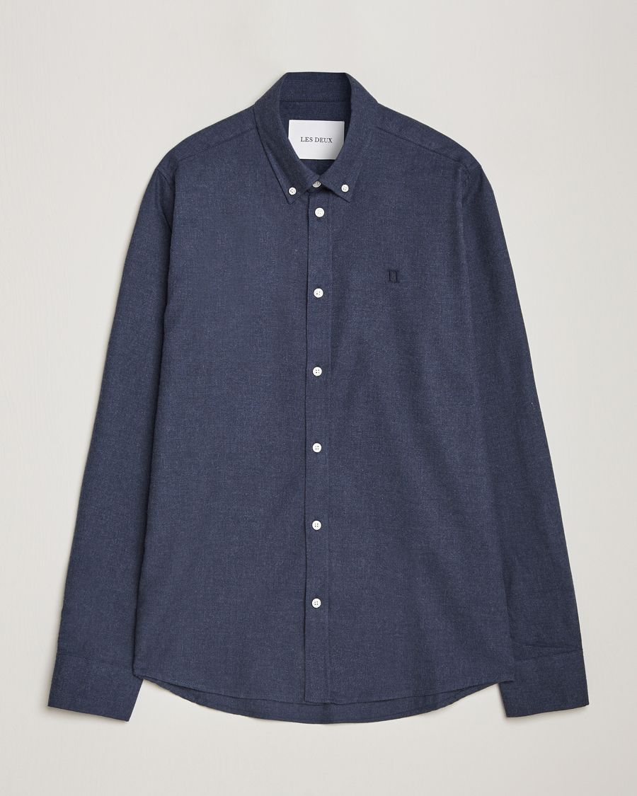 Heren | Overhemden | LES DEUX | Dessert Reg Shirt Dark Navy Melange