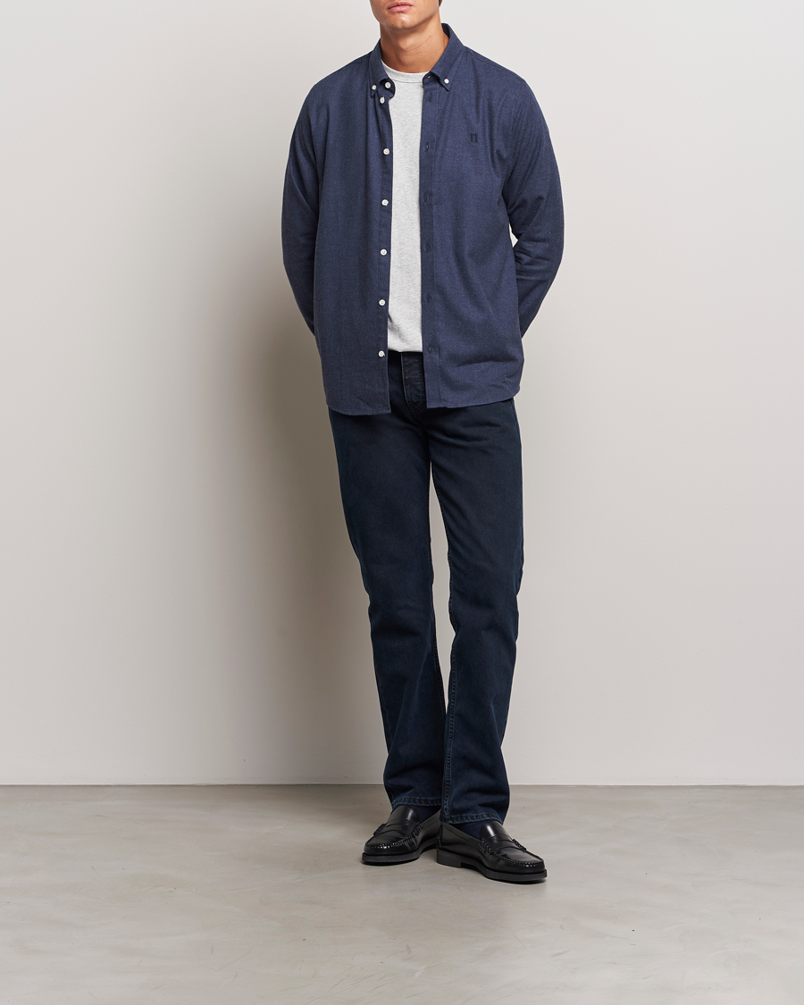 Heren | Overhemden | LES DEUX | Dessert Reg Shirt Dark Navy Melange