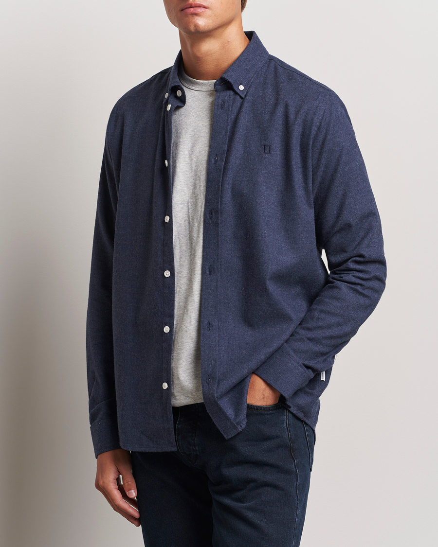 Heren | Overhemden | LES DEUX | Dessert Reg Shirt Dark Navy Melange