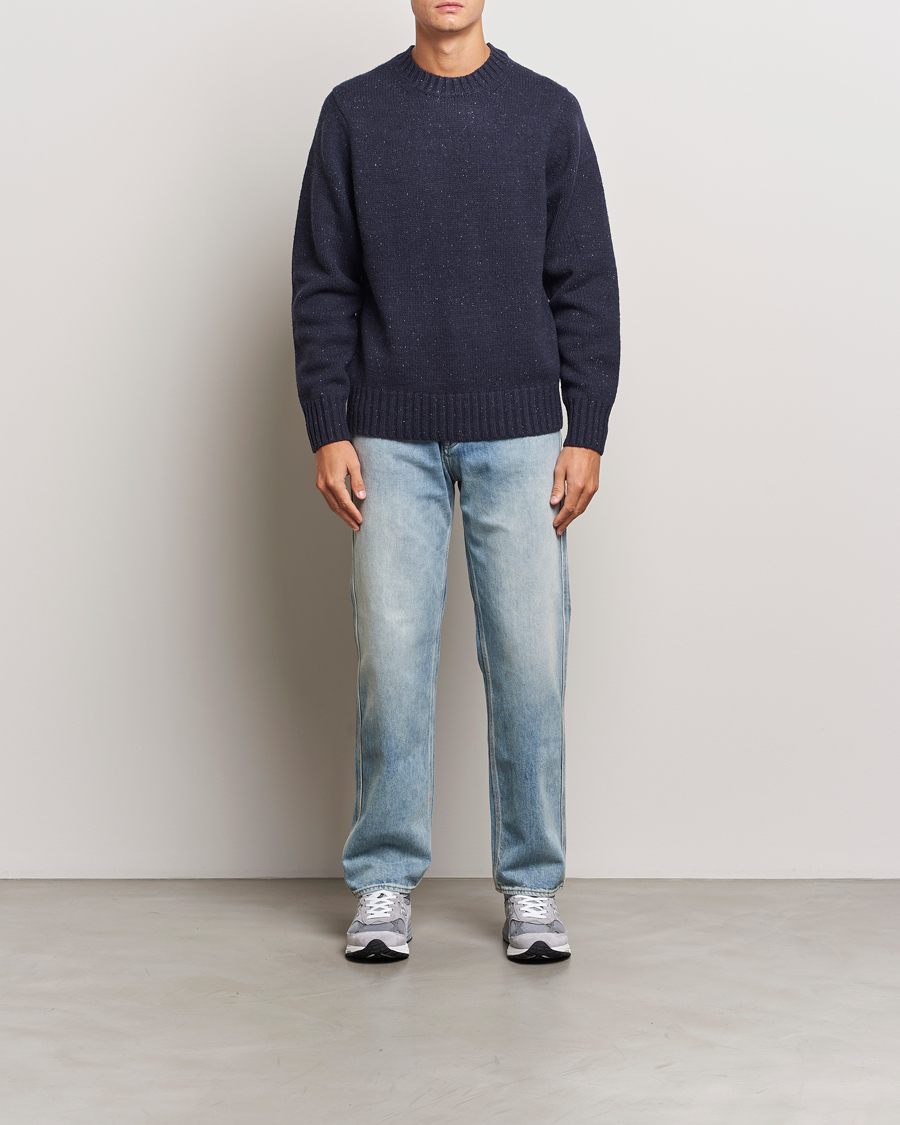 Heren | Truien | LES DEUX | Gary Fleck Wool Roundneck Dark Navy