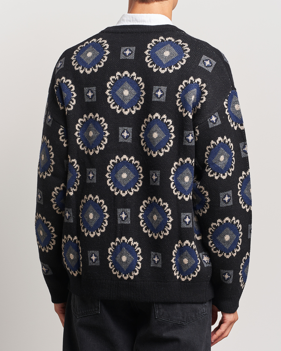 Heren | Truien | LES DEUX | Aro Paisley Cardigan Black/Blueprint