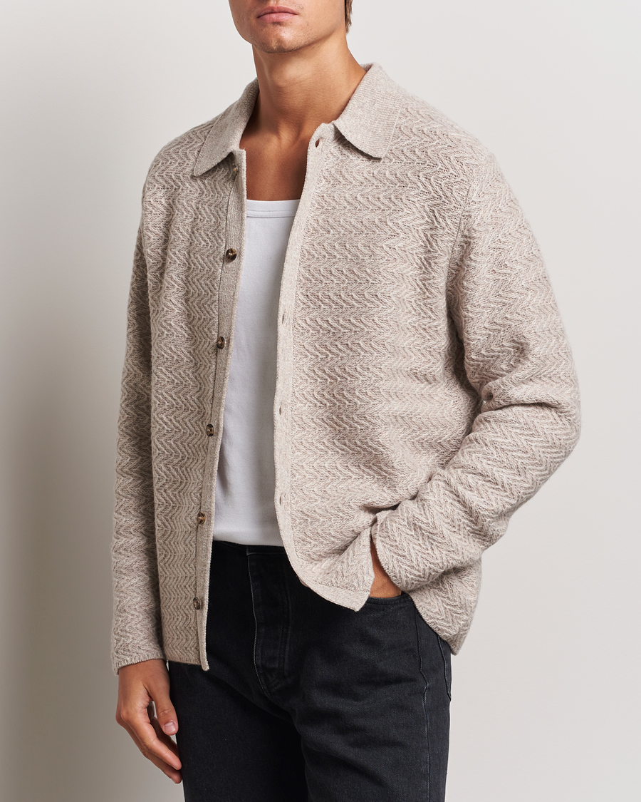 Heren | Truien | LES DEUX | Finnegan Knit Shirt Oatmeal Melange