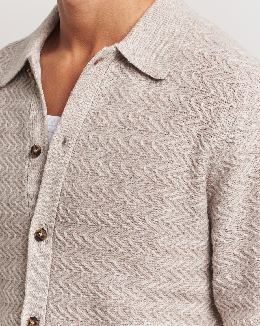 Heren | Truien | LES DEUX | Finnegan Knit Shirt Oatmeal Melange
