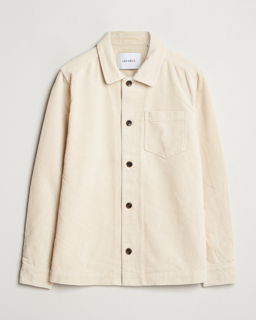Heren | Overhemden | LES DEUX | Layton Corduroy Overshirt Ivory