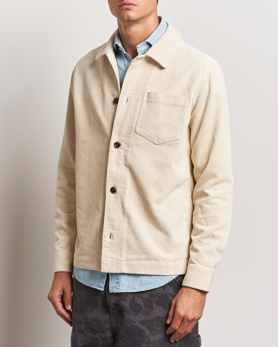 Heren | Overhemden | LES DEUX | Layton Corduroy Overshirt Ivory