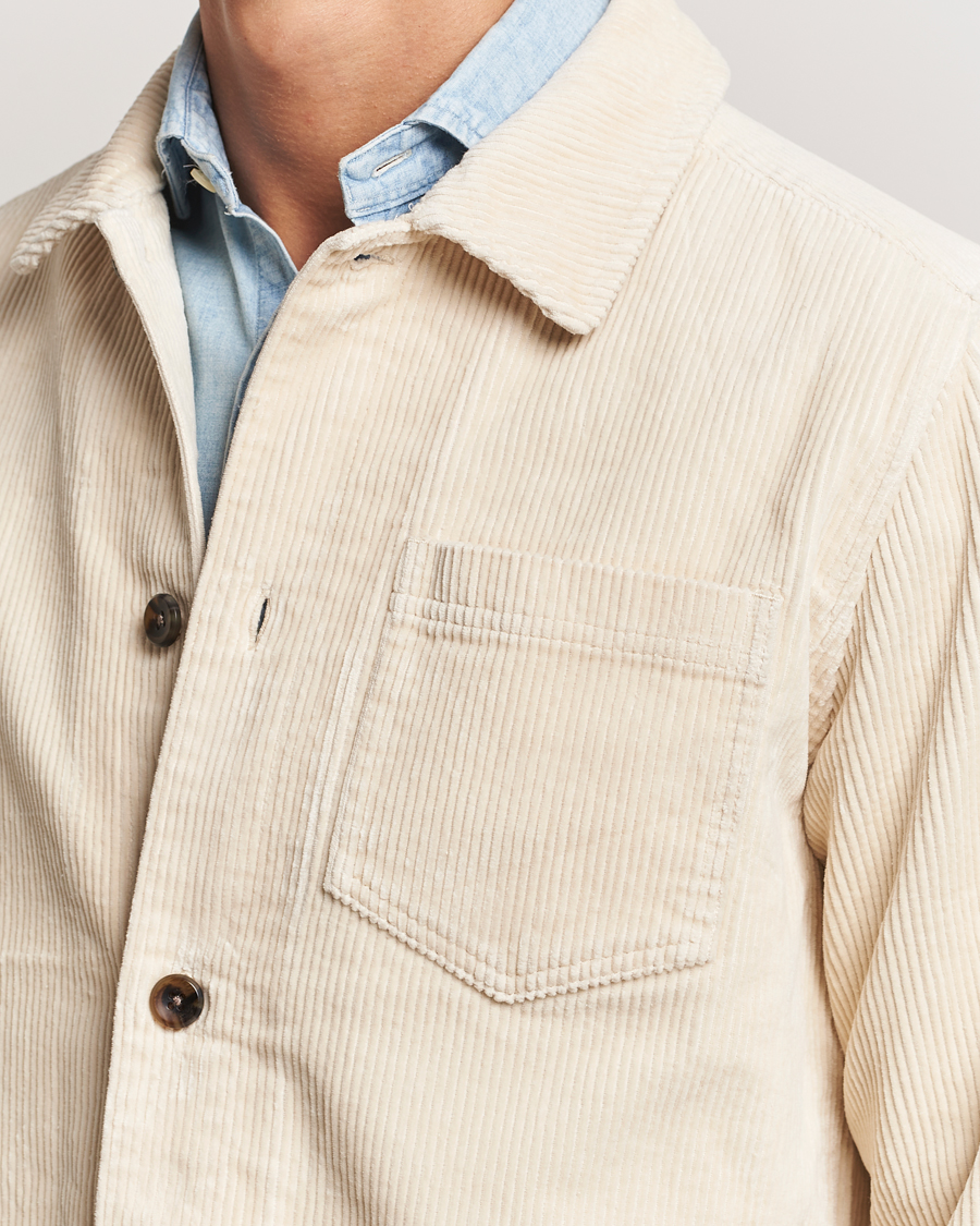 Heren | Overhemden | LES DEUX | Layton Corduroy Overshirt Ivory