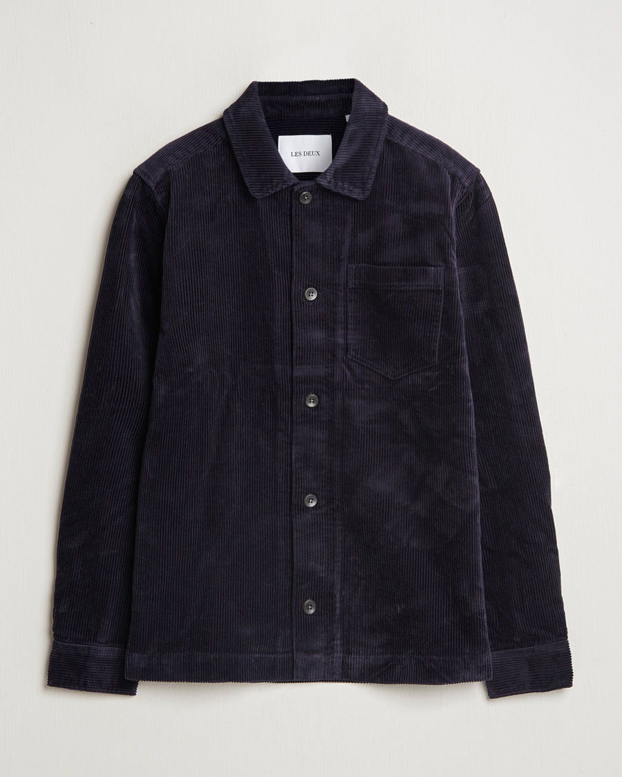Heren | Overhemden | LES DEUX | Layton Corduroy Overshirt Dark Navy