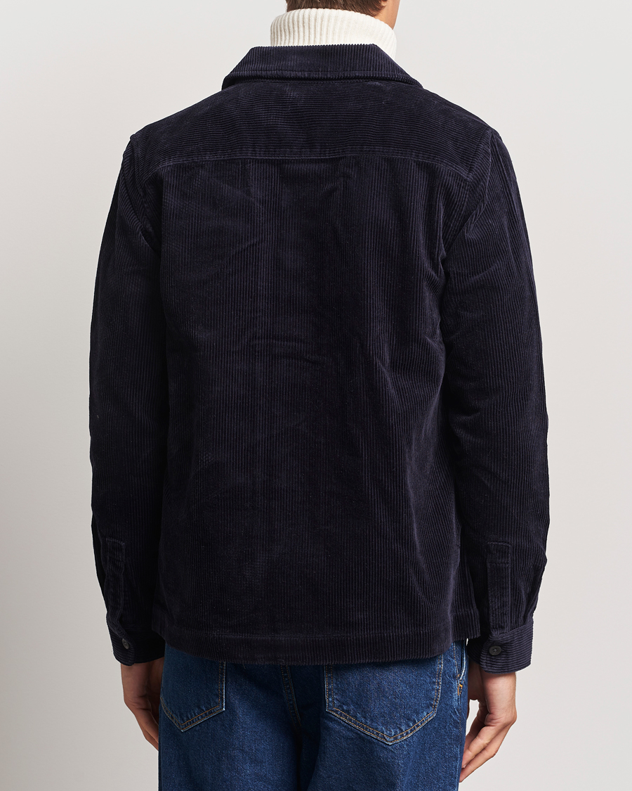 Heren | Overhemden | LES DEUX | Layton Corduroy Overshirt Dark Navy