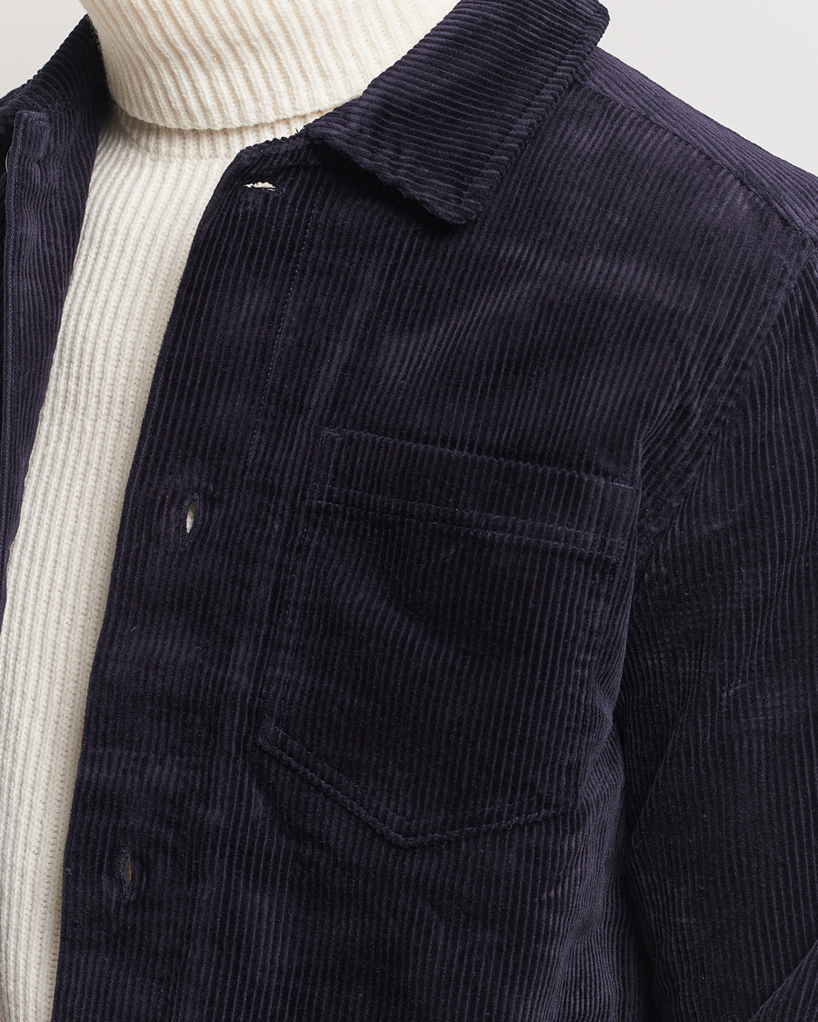 Heren | Overhemden | LES DEUX | Layton Corduroy Overshirt Dark Navy