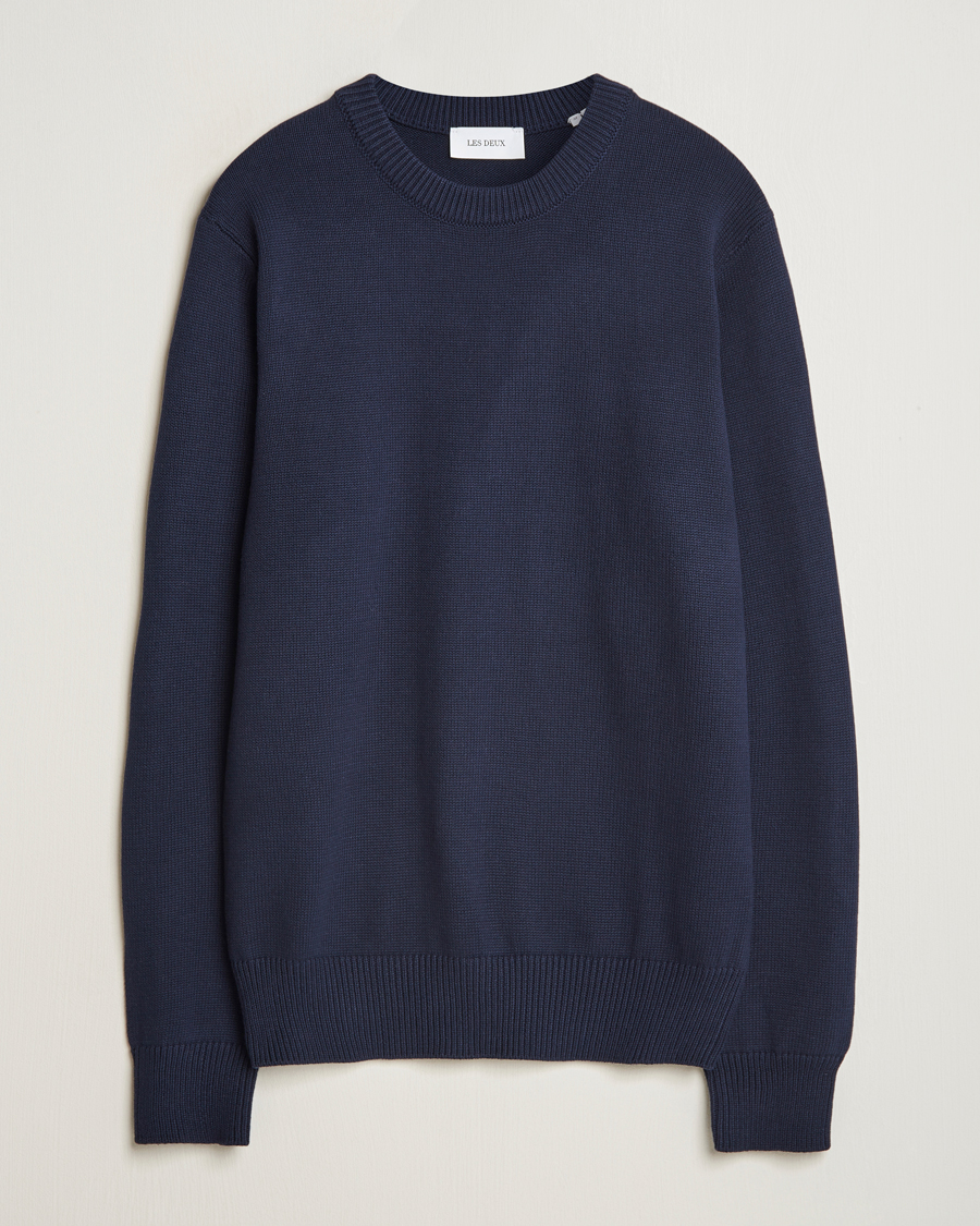 Heren | Truien | LES DEUX | Gary Cotton Knit 2.0 Dark Navy