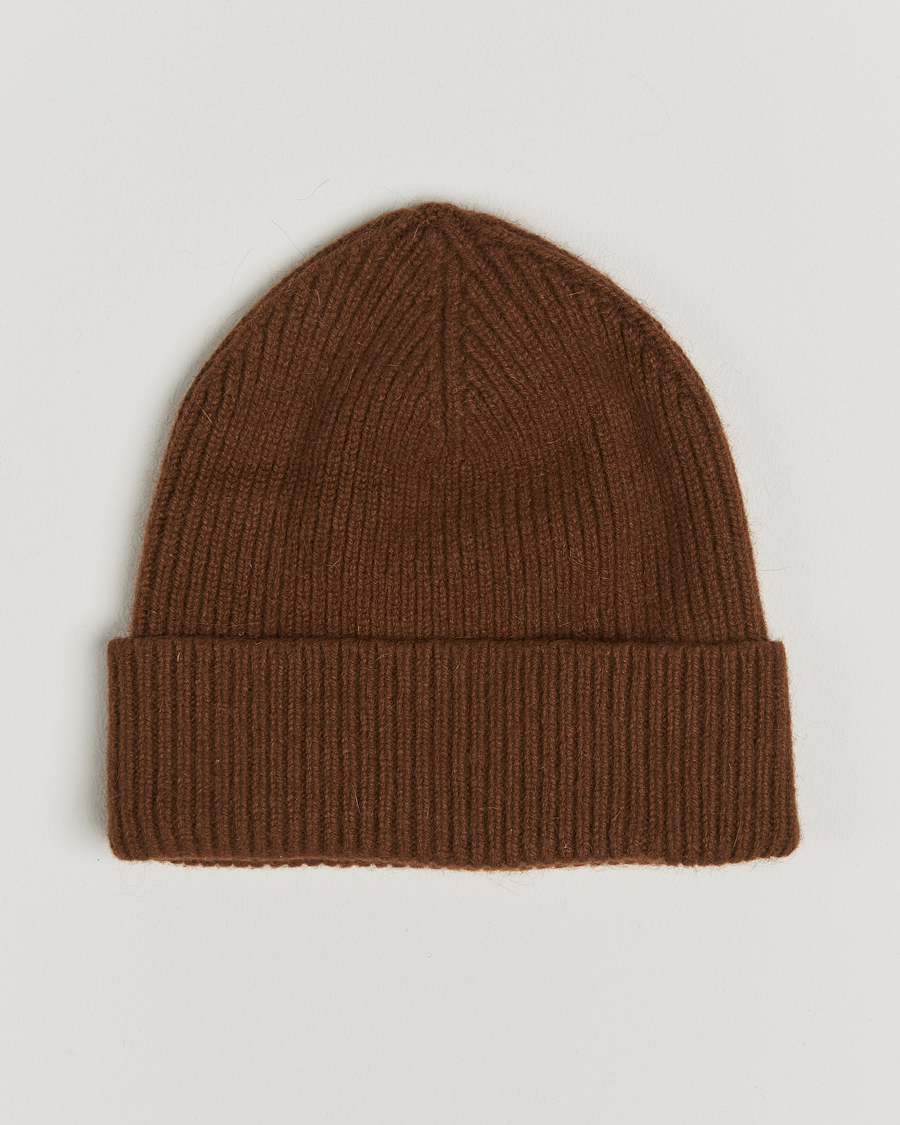 Heren | Mutsen | Le Bonnet | Lambswool/Caregora Beanie Walnut