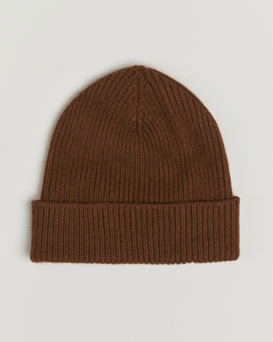Heren | Mutsen | Le Bonnet | Lambswool/Caregora Beanie Walnut