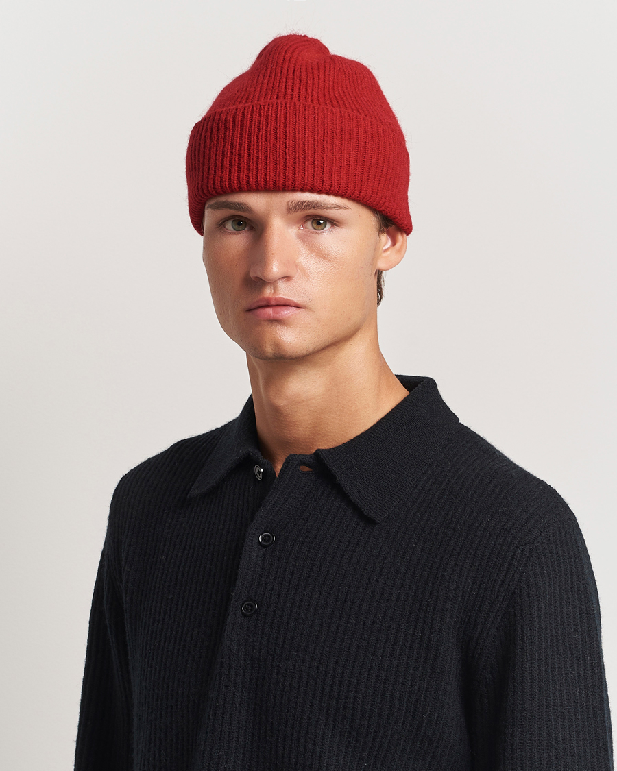 Heren | Mutsen | Le Bonnet | Lambswool/Caregora Beanie Framboise