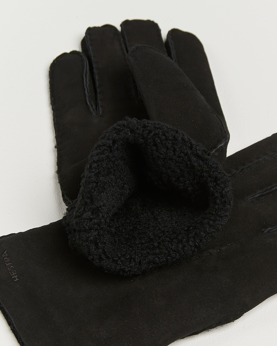 Heren | Handschoenen | Hestra | Bernard Lambskin Suede Glove Black