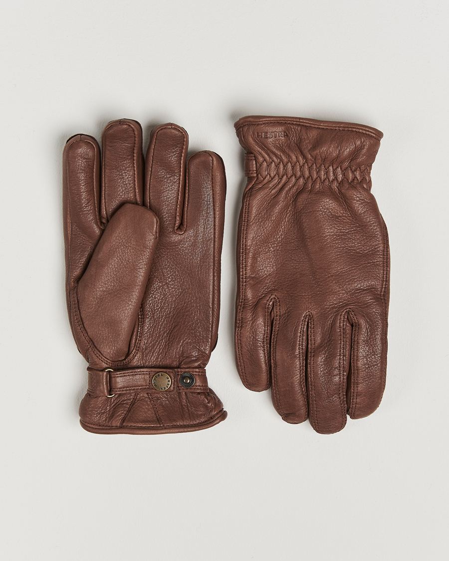 Heren | Handschoenen | Hestra | Burensvik Deerskin Wool Pile Glove Chocolate